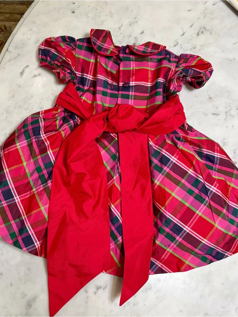 Hartstrings Red and Pink Plaid Girls' Dress